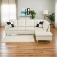 thumbnail image 1 of Homeora 2-Piece Piece Couch Living Room,Faux Leather Sofa Set,Faux Leather Sofa Set,L-Shaped Sectional Sofa,Right Facing Chaise Couch Living Room,White, 1 of 6