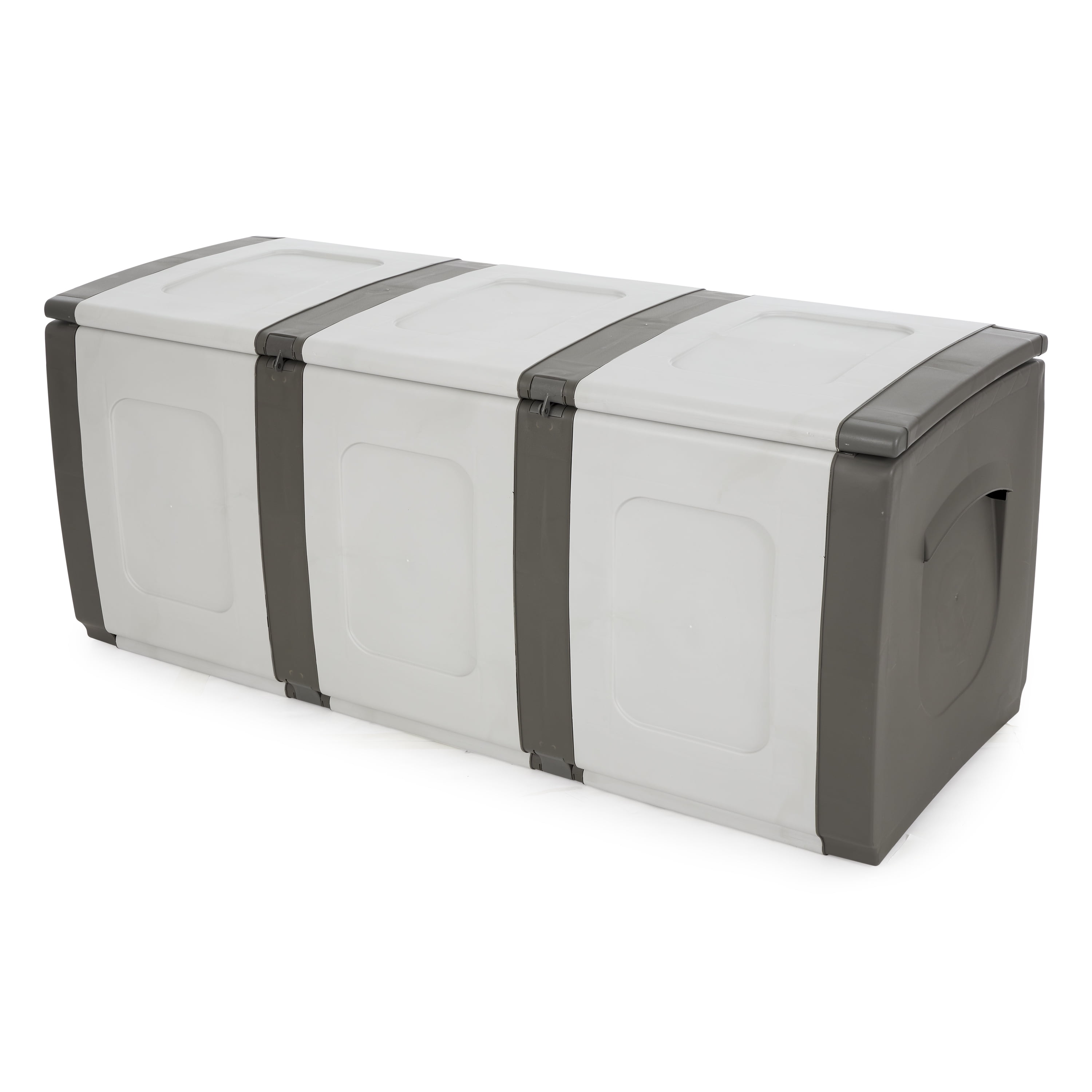 Homeplast Gray and Anthracite Lockable Plastic Deck Box