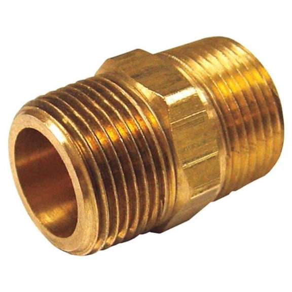 Homeplus 4017492 0.75 x 0.5 in. MPT Brass Reducing Hex Nipple - Pack of 5