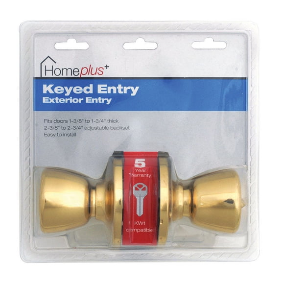 Homeplus+ Knob Door Lock Entry Tulip Polished Brass