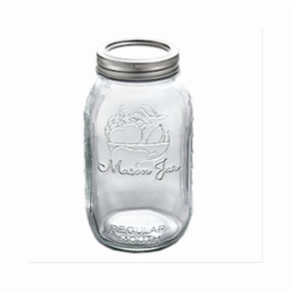 Homepoint Quart Regular Mouth Glass Mason Jar - Pack of 12
