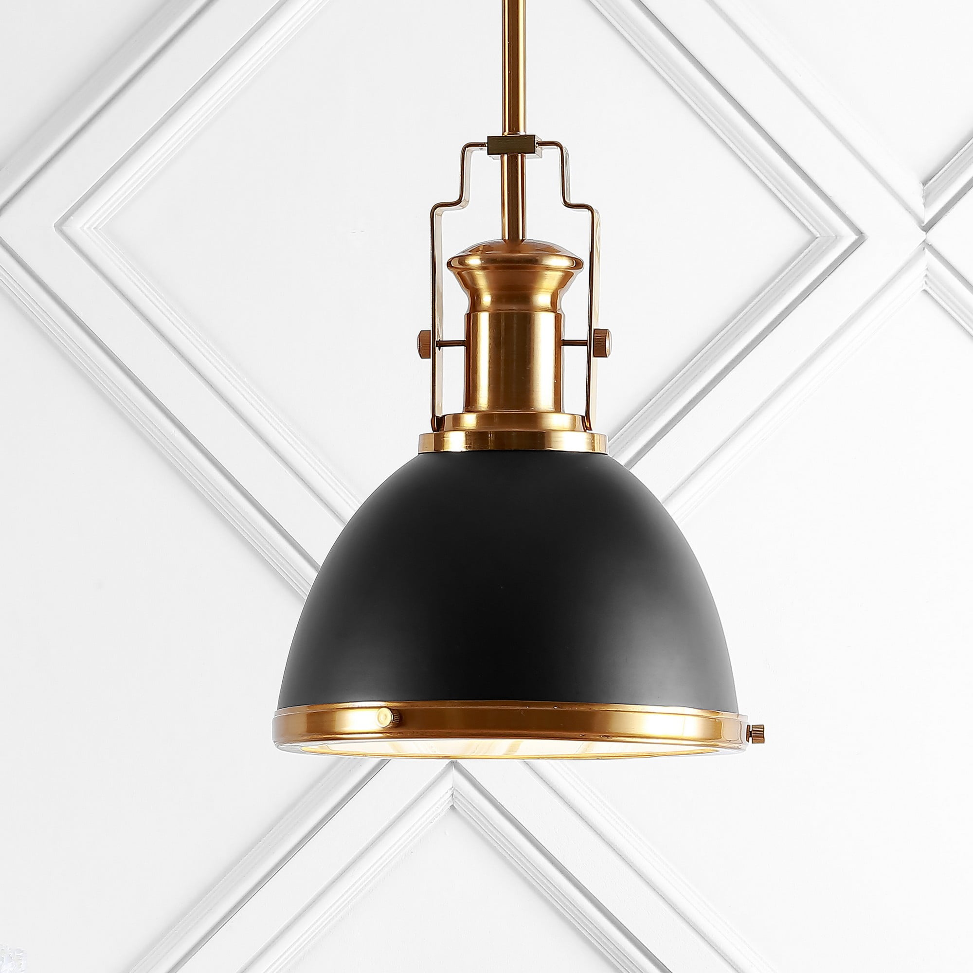 Homer 10" Black and Brass Gold Vintage LED Pendant Light