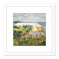 thumbnail image 1 of Homer Flower Garden Bungalow Bermuda Painting 8X8 Inch Square Wooden Framed Wall Art Print Picture with Mount, 1 of 4