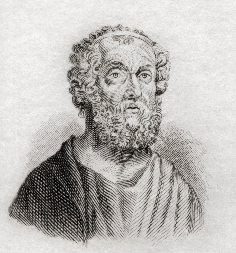 Homer Greek Epic Poet From Crabbs Historical Dictionary Published 1825 Canvas Art - Ken Welsh Design Pics (28 x 30)