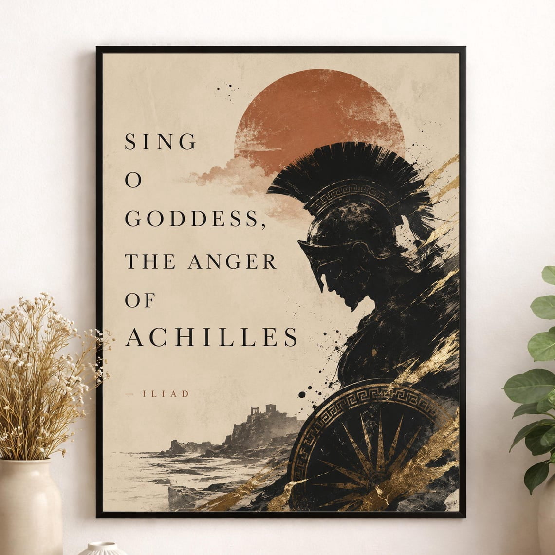 Homer Iliad Achilles Wall Art Print, Ancient Greek Mythology And ...