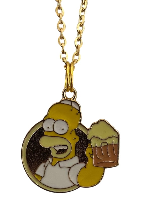 Homer Simpson Necklace Cartoon Charm Pendant