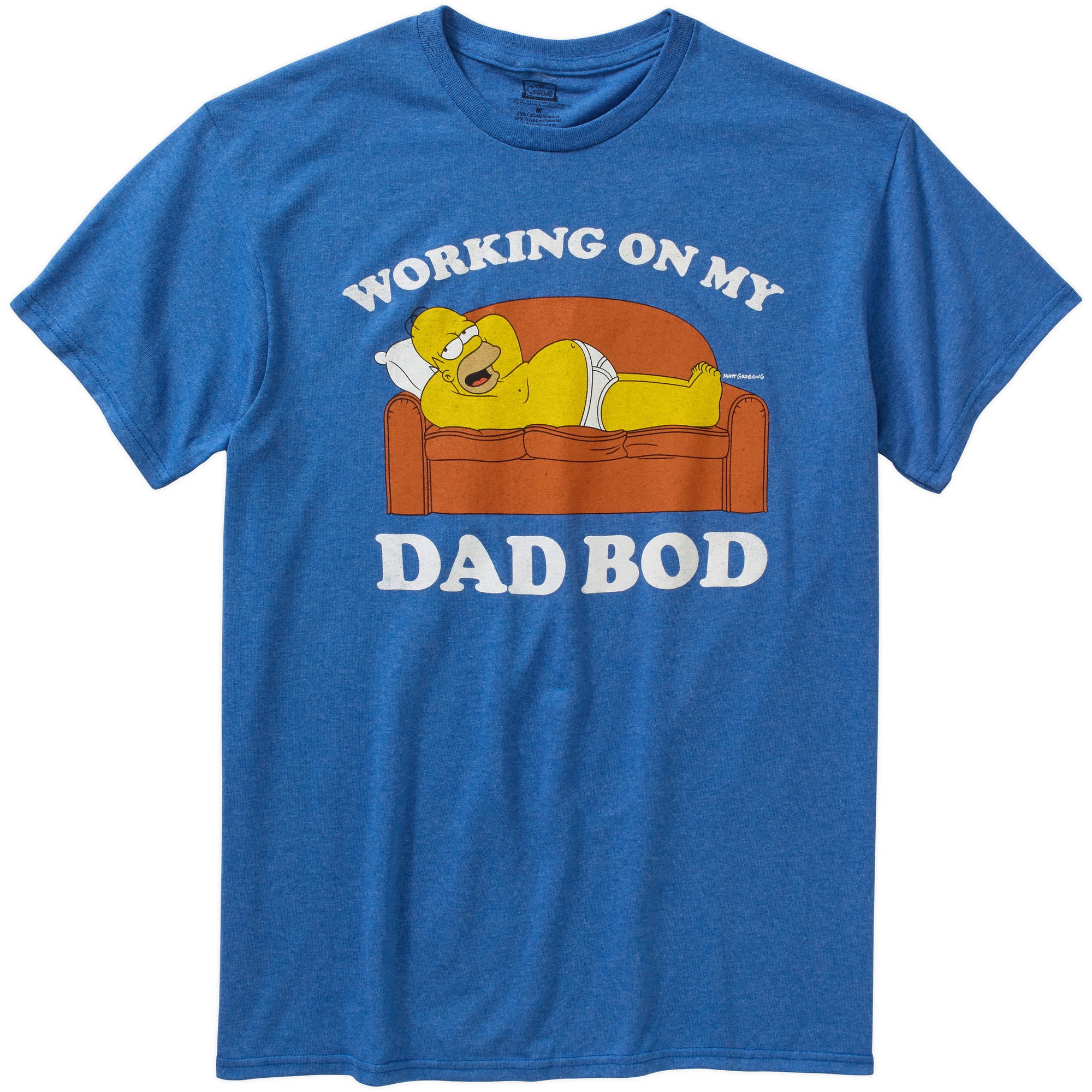 Homer Simpson Working On Dad Bod Big Men's Graphic Tee, 2XL - Walmart.com