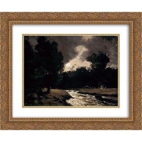 Homer Watson 2x Matted 24x20 Gold Ornate Framed Art Print 'Rushing Stream by Moonlight'