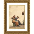 thumbnail image 1 of Homer, Winslow 13x18 Gold Ornate Wood Framed with Double Matting Museum Art Print Titled - Mending the Nets, 1 of 4