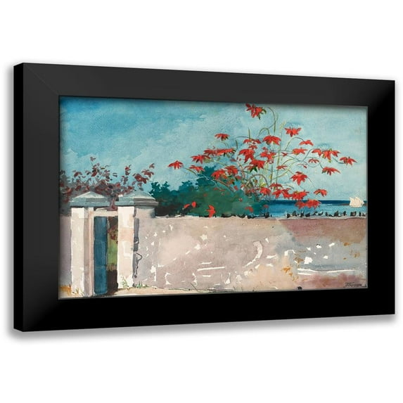 Homer, Winslow 14x11 Black Modern Framed Museum Art Print Titled - A Wall, Nassau