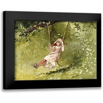 Homer, Winslow 14x11 Black Modern Framed Museum Art Print Titled - Girl on a Swing