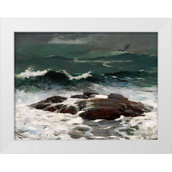 Homer, Winslow 14x12 White Modern Wood Framed Museum Art Print Titled - Summer Squall