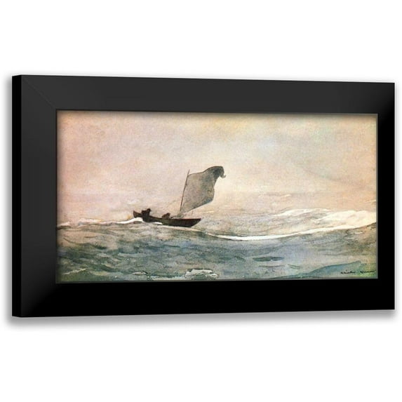 Homer, Winslow 14x9 Black Modern Framed Museum Art Print Titled - Blown Away