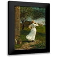 thumbnail image 1 of Homer, Winslow 17x24 Black Modern Framed Museum Art Print Titled - The Dinner Horn (Blowing the Horn at Seaside), 1 of 5
