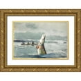 thumbnail image 1 of Homer, Winslow 18x13 Gold Ornate Wood Framed with Double Matting Museum Art Print Titled - Pike, Lake St. John Ouananiche Fishing, 1 of 4