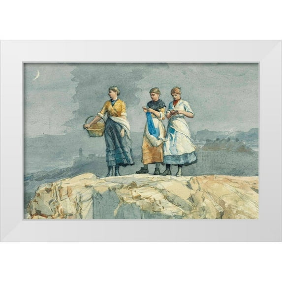 Homer, Winslow 18x13 White Modern Wood Framed Museum Art Print Titled - Where are the Boats