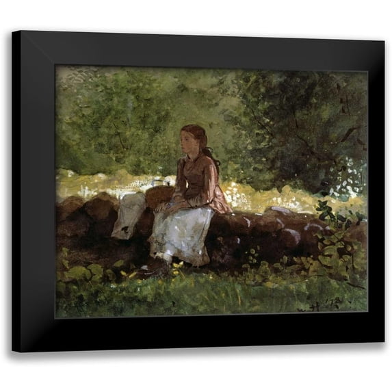 Homer, Winslow 18x15 Black Modern Framed Museum Art Print Titled - On The Fence