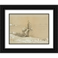 thumbnail image 1 of Homer, Winslow 18x15 Black Ornate Wood Framed with Double Matting Museum Art Print Titled - Looking Out, 1 of 4