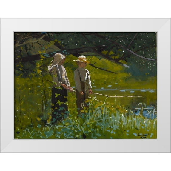 Homer, Winslow 18x15 White Modern Wood Framed Museum Art Print Titled - Fishing
