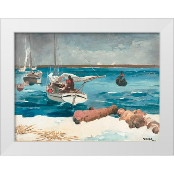 Homer, Winslow 18x15 White Modern Wood Framed Museum Art Print Titled - Nassau