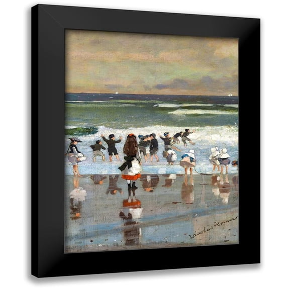 Homer, Winslow 19x24 Black Modern Framed Museum Art Print Titled - Beach Scene