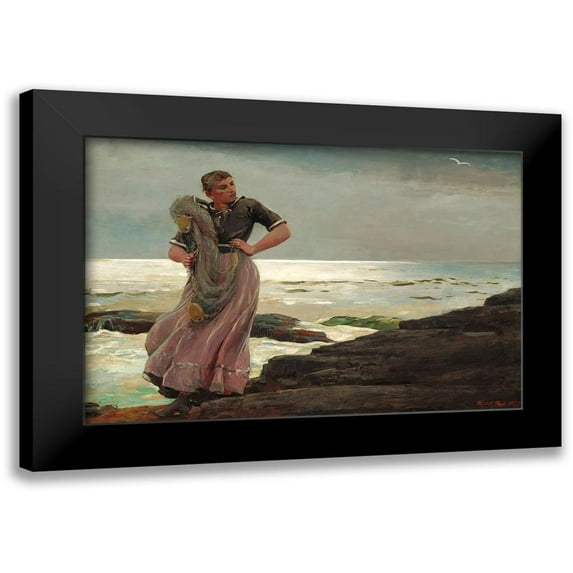 Homer, Winslow 24x17 Black Modern Framed Museum Art Print Titled - A Light on the Sea