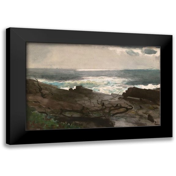 Homer, Winslow 24x17 Black Modern Framed Museum Art Print Titled - Sunshine and Shadow, Prouts Neck