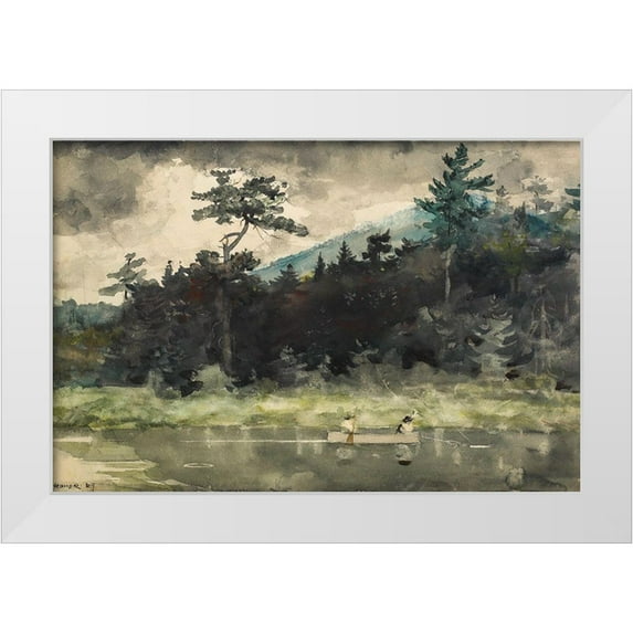 Homer, Winslow 24x17 White Modern Wood Framed Museum Art Print Titled - A Fishermans Day