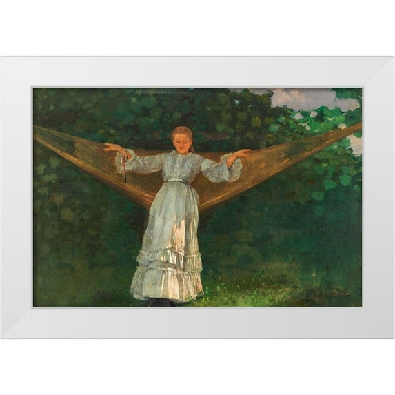 Homer, Winslow 24x17 White Modern Wood Framed Museum Art Print Titled - Summer Afternoon