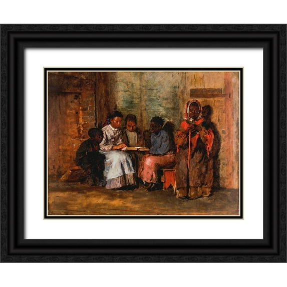 Homer, Winslow 24x19 Black Ornate Wood Framed with Double Matting Museum Art Print Titled - Sunday Morning in Virginia