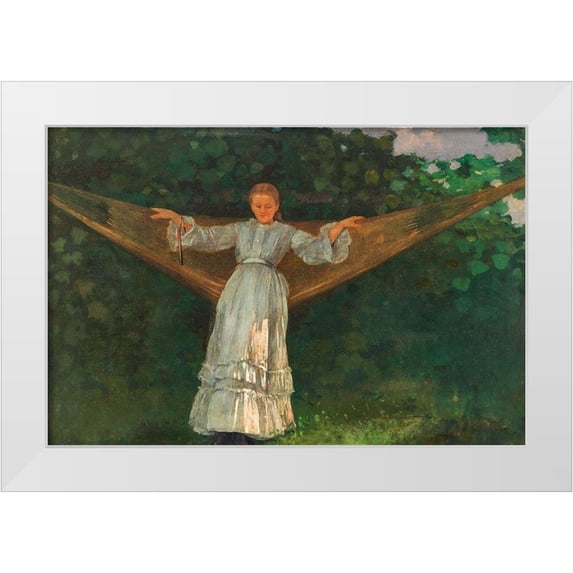 Homer, Winslow 32x23 White Modern Wood Framed Museum Art Print Titled - Summer Afternoon