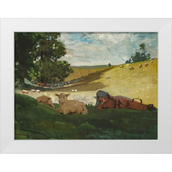 Homer, Winslow 32x25 White Modern Wood Framed Museum Art Print Titled - Warm Afternoon