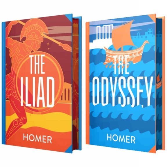 Homers The Iliad and The Odyssey Hardcover Collection Set (2 Books) Sprayed Edge Collectors Edition