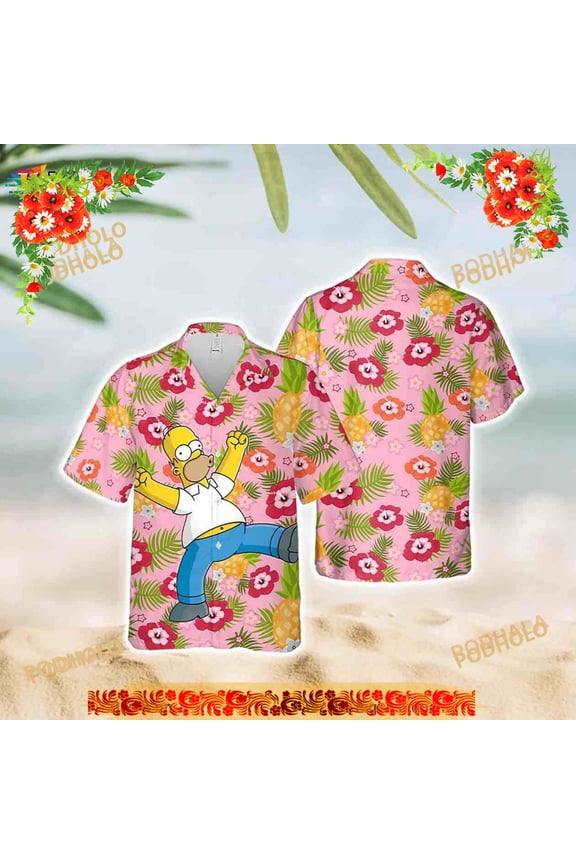 Homer-simpson Funny Hawaiian Shirt, Mother Day Gift