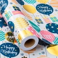 thumbnail image 1 of Homeral Birthday Wrapping Paper Roll-46.8sq.ft Birthday Gold Foil Balloon Design for Birthday, Baby Shower, Party-17in x 33ft, 1 of 7