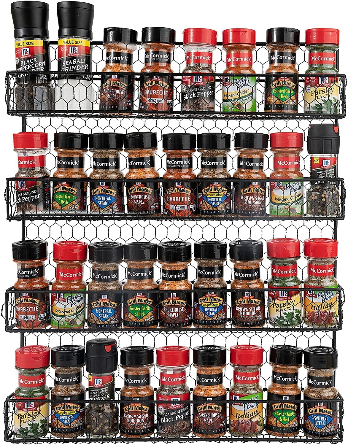Homeries 4 Tier Spice Rack Storage Organizer Spice Rack Mount
