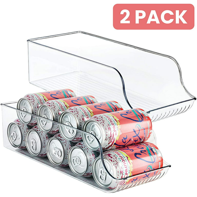 4 Pack Stackable Soda Can Organizer Dispenser, Soda Can Organizer For  Refrigerator. Canned Food Storage Rack For Fridge, Pantry, Kitchen,  Countertops, Cabinets, Black
