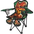 thumbnail image 1 of Homeries Outdoor Dinosaur Chair for Kids – Foldable Children’s Chair for Camping, Tailgates, Beach, – Carrying Bag Included Mesh Cup Holder & Sturdy Construction. Ages 5 to 10 (Patent Pending), 1 of 7
