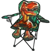 Homeries  Outdoor Dinosaur Chair for Kids – Foldable Children’s Chair for Camping, Tailgates, Beach, – Carrying Bag Included Mesh Cup Holder & Sturdy Construction. Ages 2 to 5 (Patent Pending)