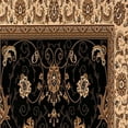 thumbnail image 1 of 2’ x 13’ Black and Tan Floral Vines Runner Rug, 1 of 5