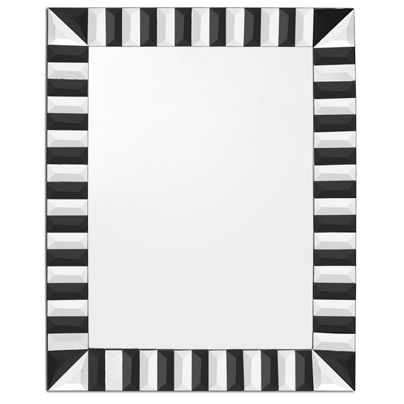Black and White Striped Mirror