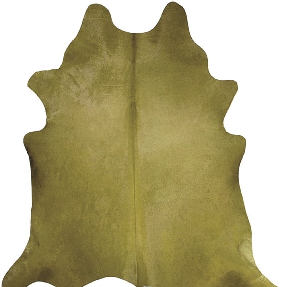 Homeroots  6 x 7 ft. Lime Green Cowhide Hand Knotted Area Rug