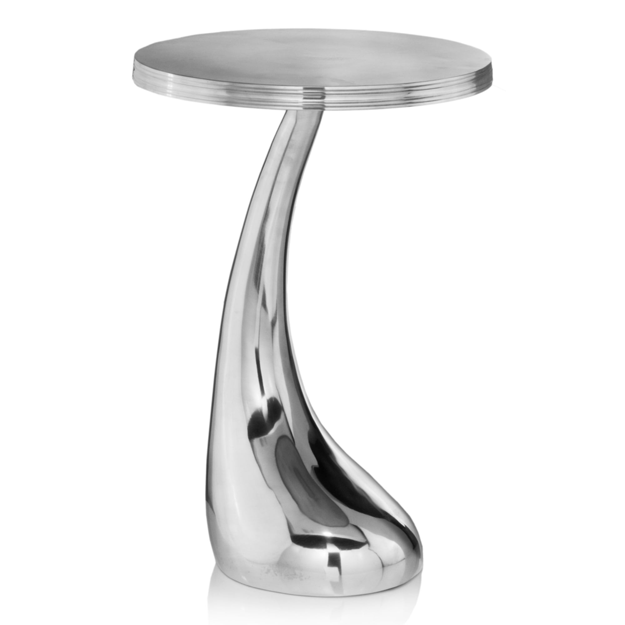 Modish 15" Round Buffed Aluminum Side End Table