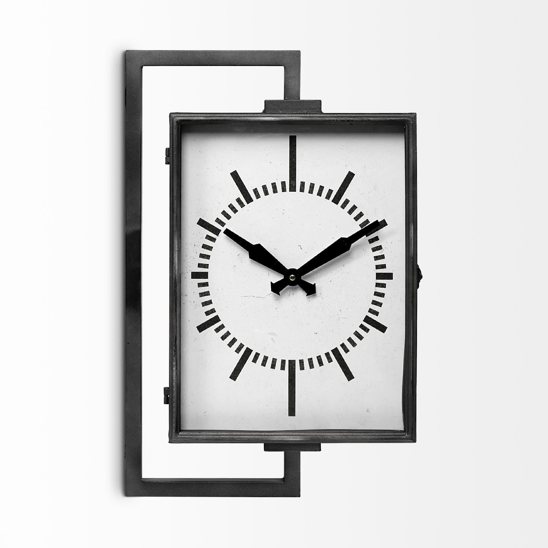 Rectangular Large Black Industrial Style Wall Clock Rectangular Large Black Industrial Style Wall Clock