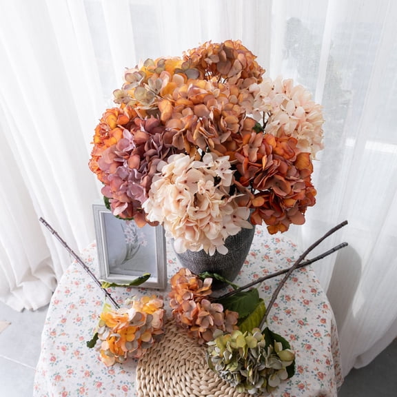 Homerr Artificial Flowers Fake Plant Artificial Hydrangea Flower Fade Resistant Realistic Fake Plant for Home Wedding Decoration