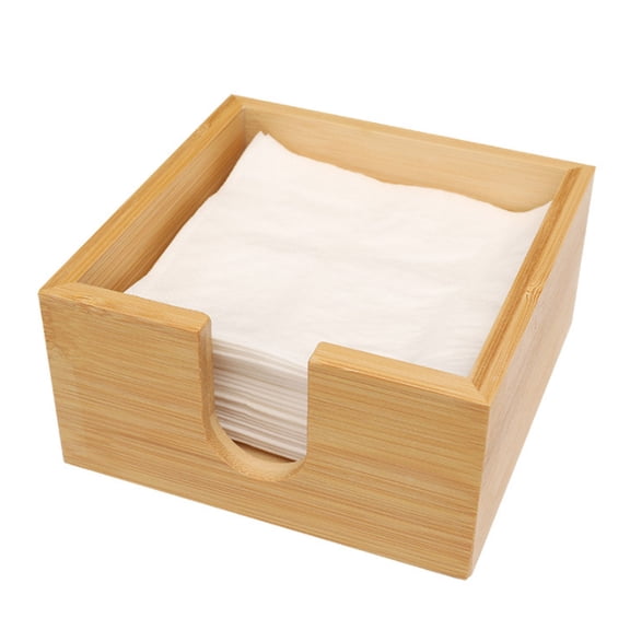 Homerr Bamboo Tissue Box Wooden Napkin Holder Bamboo Countertop Tissue Holder Rustic, Heavy Duty, Square Design