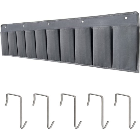 Homerr Bedside Storage Organizer Bedside Pocket Organizer Hanging Bedside Organizer 10 Pocket With 5 Hooks Easy Access Space Saving Heavy Duty Multipurpose Storage Toys Shoe Pocket
