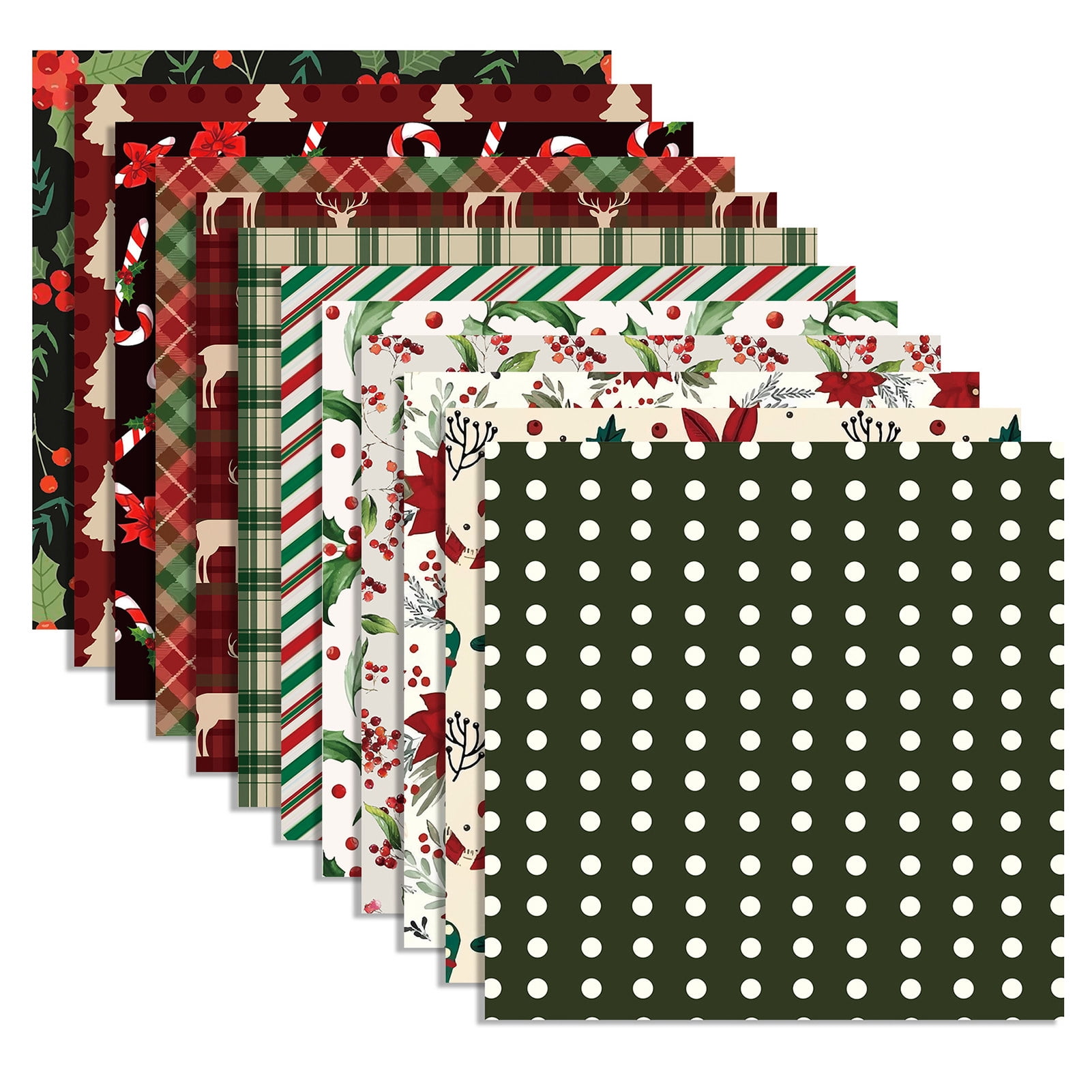Homerr Christmas Pattern Cardstock Thick And Craft Paper 24Pcs Double ...