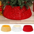 thumbnail image 1 of Homerr Christmas Tree Skirt Alternative Tree Collar For Christmas Tree Merry Christmas Tree Skirt Red Sequins Tree Base Collar Box Decorative Props for Holiday Decoration New Year, 1 of 7