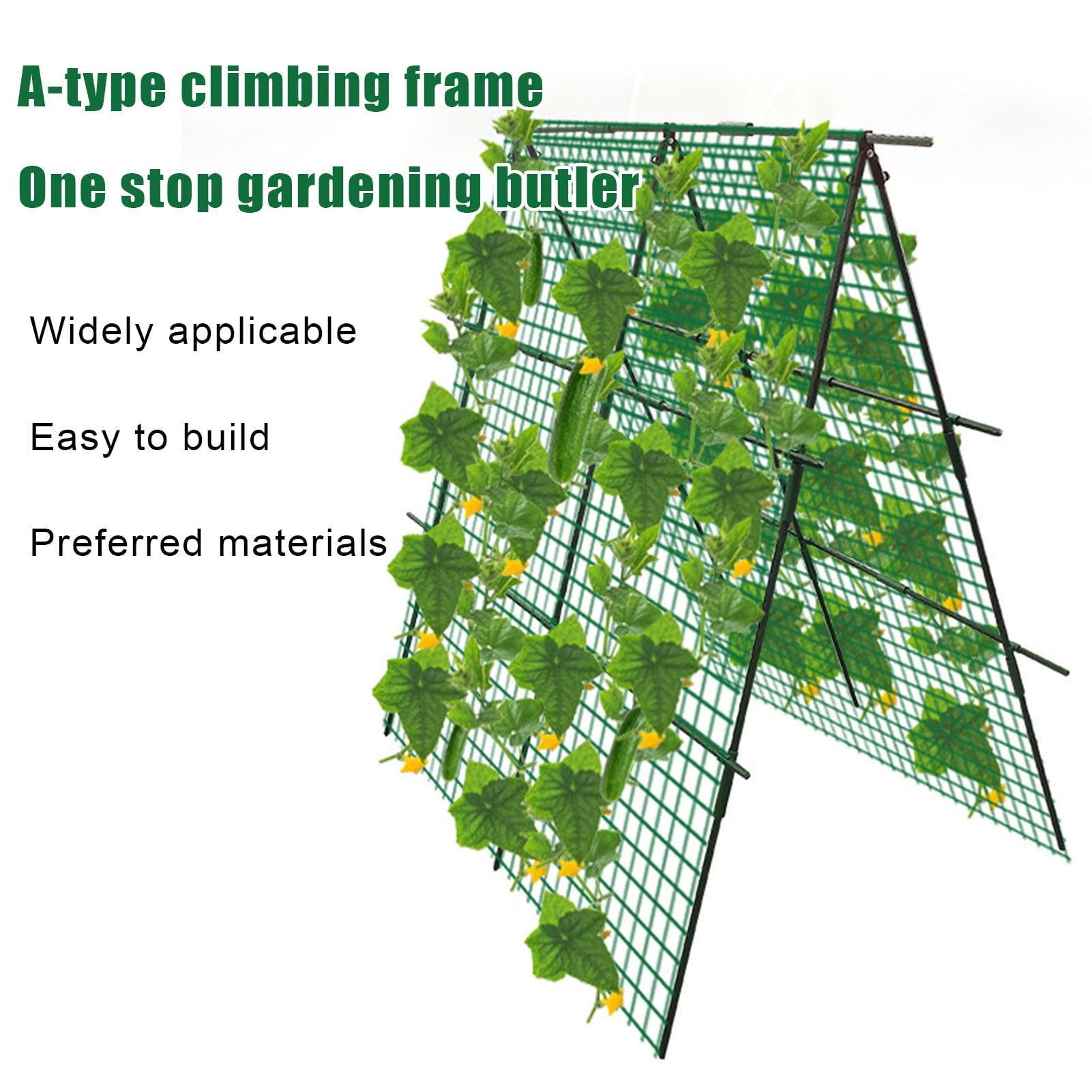 Homerr Cucumber Trellis Plastic-coated Steel Pipe A-Frame Cucumber Trellis Plastic-Coated Steel Pipes Plant Growth Support Trellis Easy Installation Complete Plant Support Frame